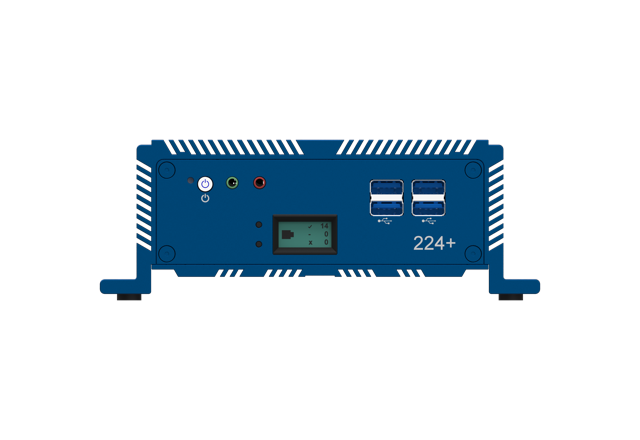 Front view of the Eagle Eye Networks CMVR 224+ compact 2TB cloud-managed video recorder.